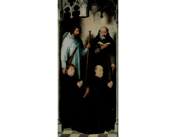 Triptych of the Mystical Marriage of St. Catherine of Alexandria, left upper, the founder Jacob de Kueninc and Anthony Seghers 