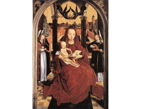 Virgin And Child Enthroned With Two Musical Angels 