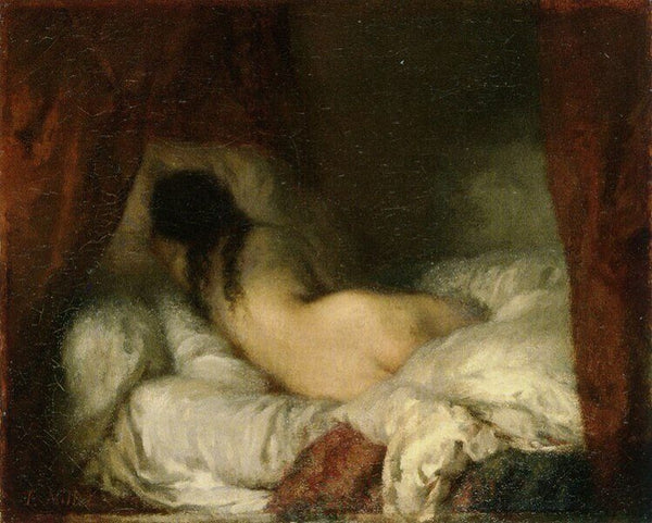 Reclining Female Nude, c.1844-45 Painting by Jean-Francois Millet
