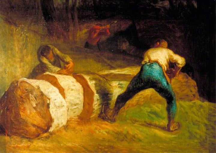 The Wood Sawyers, 1848 Painting by Jean-Francois Millet