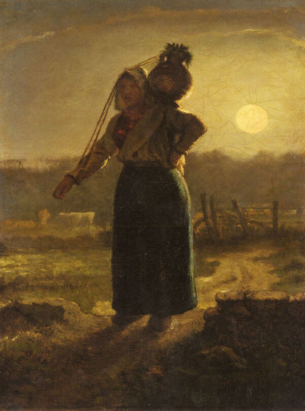 A Milkmaid, c.1853 Painting by Jean-Francois Millet
