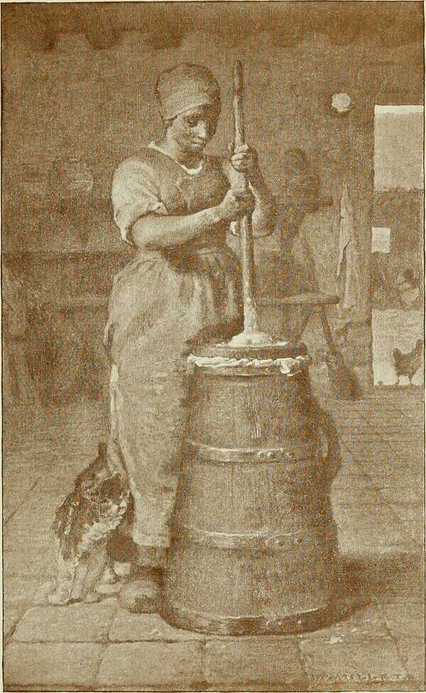 Churning Butter, 1866-68 Painting by Jean-Francois Millet
