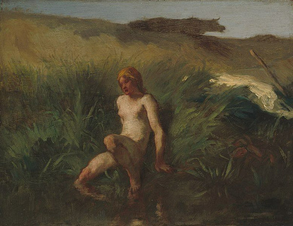 The Bather Painting by Jean-Francois Millet