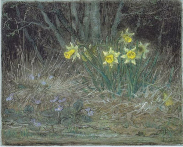 Narcissi and Violets, c.1867 Painting by Jean-Francois Millet