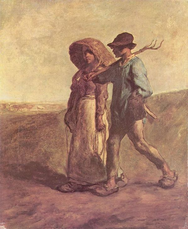 The Walk to Work (or Le Depart pour le Travail) Painting by Jean-Francois Millet