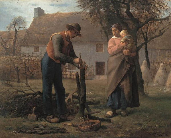 Farmer Inserting a Graft on a Tree Painting by Jean-Francois Millet