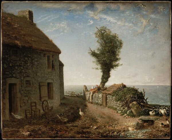End Of The Hamlet Of Gruchy Painting by Jean-Francois Millet
