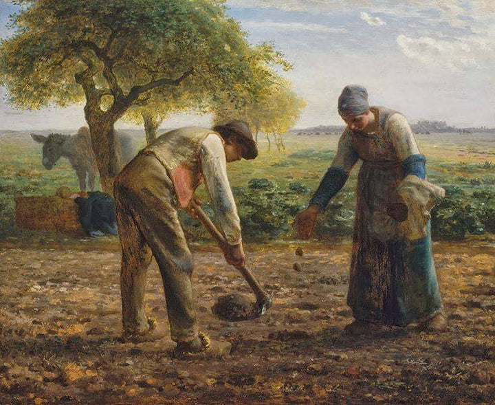 The potato growers Painting  by Jean-Francois Millet