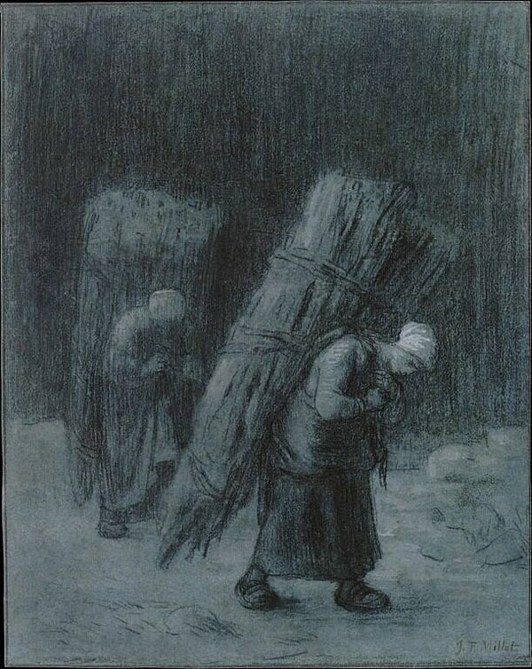 Women Carrying Faggots Painting by Jean-Francois Millet