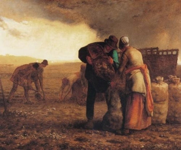Harvesting potatoes Painting by Jean-Francois Millet