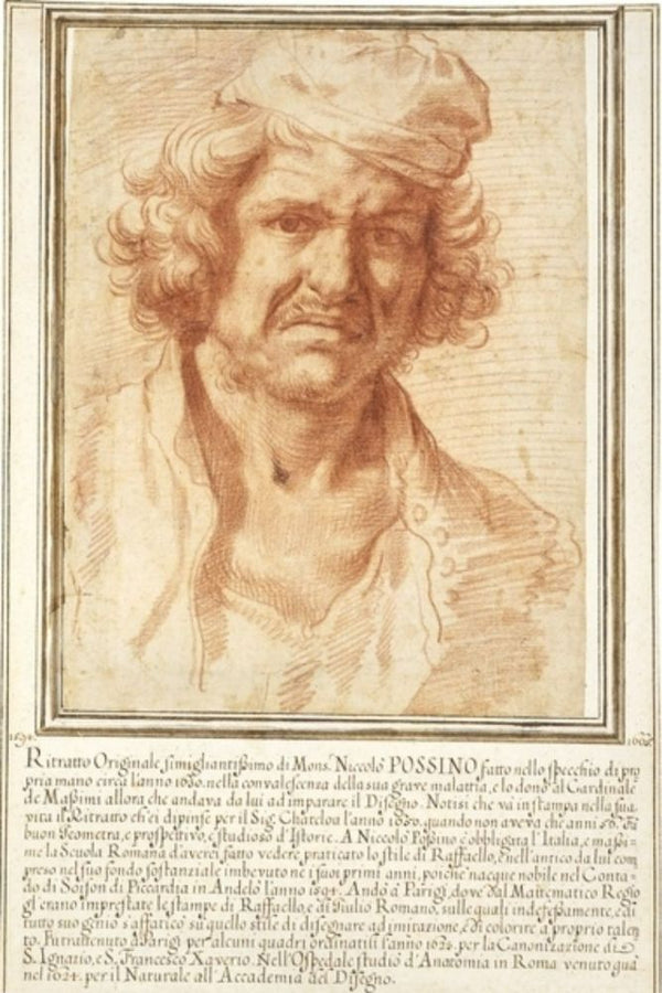 Self-portrait of Nicolas Poussin from 1630, while recovering from a serious illness 