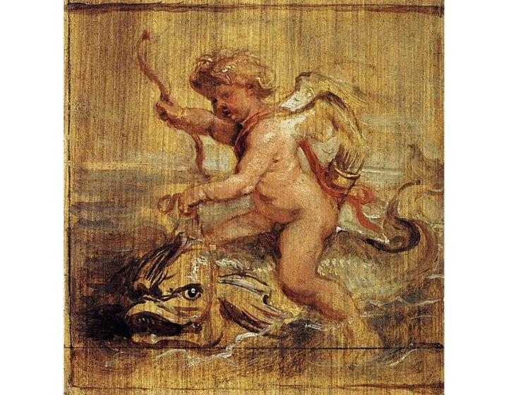 Cupid Riding a Dolphin 1636 