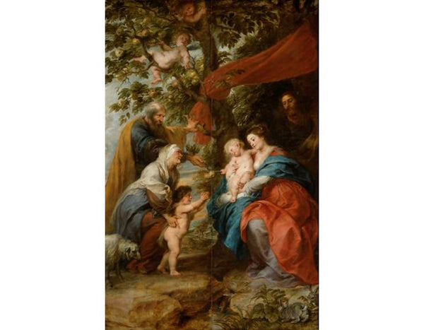 The St Ildefonso Altar (Outer Wings) The Holy Family Under The Apple Tree 1630-1632
