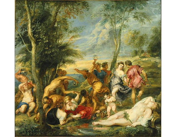 Bacchanal at Andros, after a painting by Titian