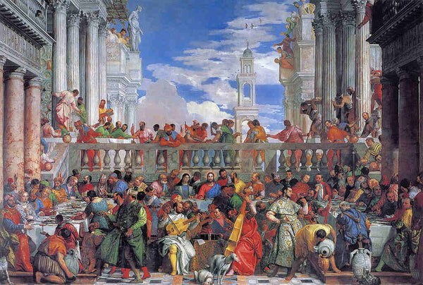 The Marriage Feast at Cana, detail of musicians and dogs, c.1562 