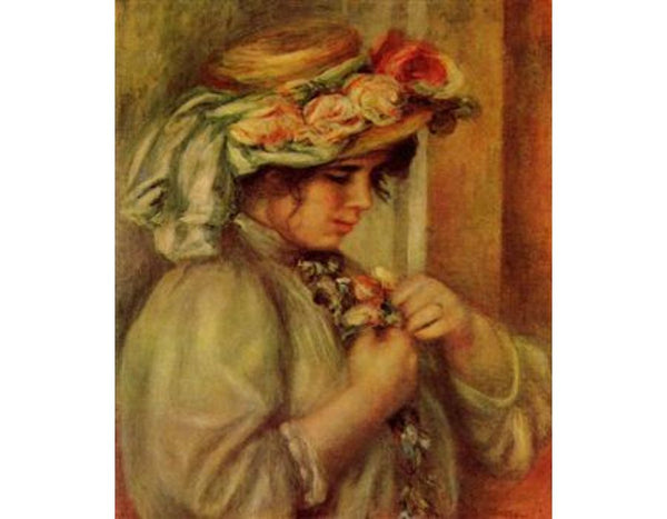 Young Girl In A Hat Painting by Pierre Auguste Renoir