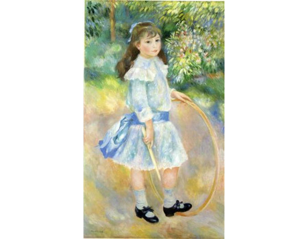 Girl With A Hoop Paintingby Pierre Auguste Renoir