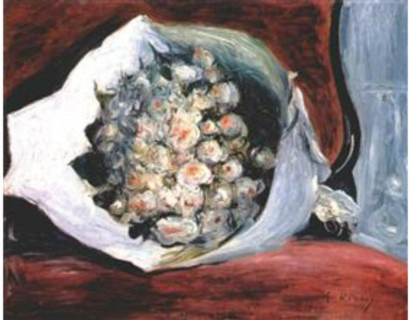 Bouquet in a theater box Painting by Pierre Auguste Renoir