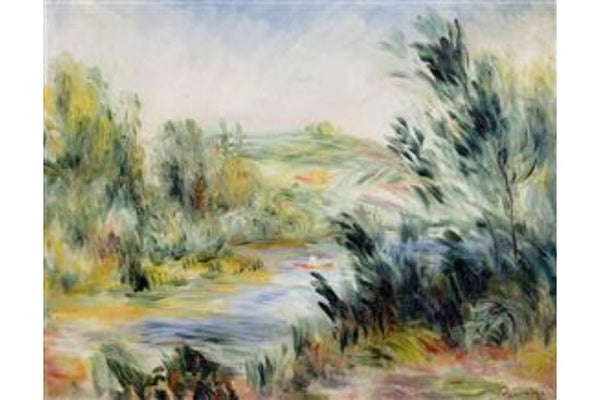 The Banks Of A River Rower In A Boat Painting by Pierre Auguste Renoir