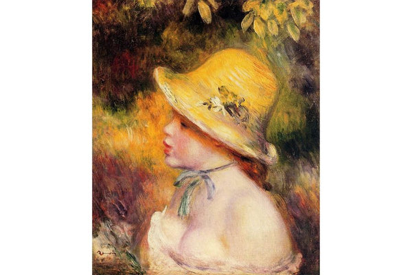 Young Girl In A Straw Hat2 Painting by Pierre Auguste Renoir