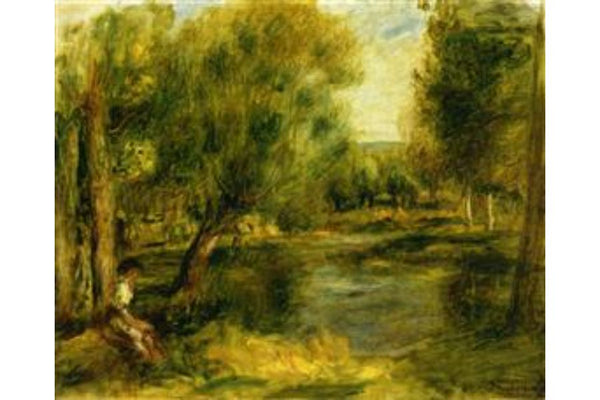 Banks of the River II Painting by Pierre Auguste Renoir