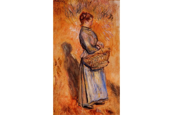 Peasant Woman Standing In A Landscape Painting Painting by Pierre Auguste Renoir