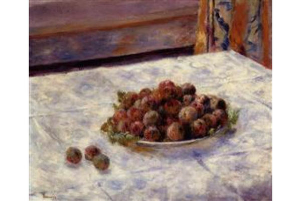 Still Life, a Plate of Plums