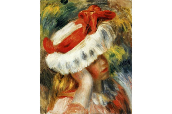 Young Girl With A Hat Painting by Pierre Auguste Renoir
