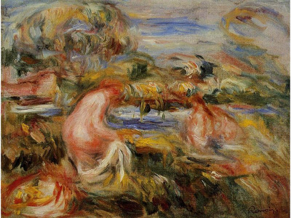 Two Bathers In A Landscape Painting