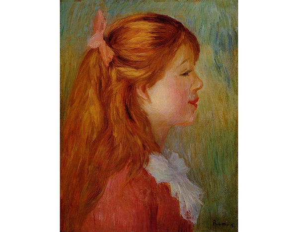 Young Girl With Long Hair In Profile Painting by Pierre Auguste Renoir