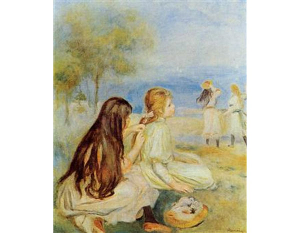 Young Girls By The Sea 2 Painting by Pierre Auguste Renoir