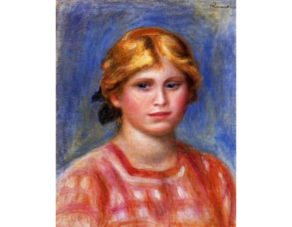 Head Of A Young Girl3 Painting by Pierre Auguste Renoir