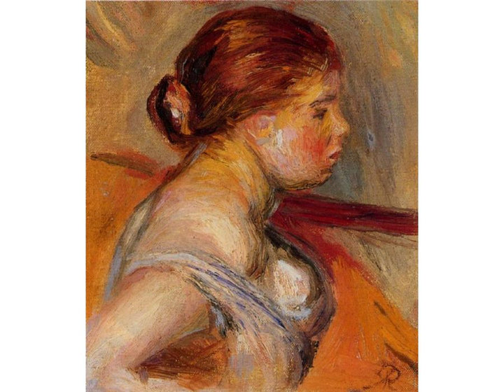 Head Of A Young Girl 4 Painting by Pierre Auguste Renoir