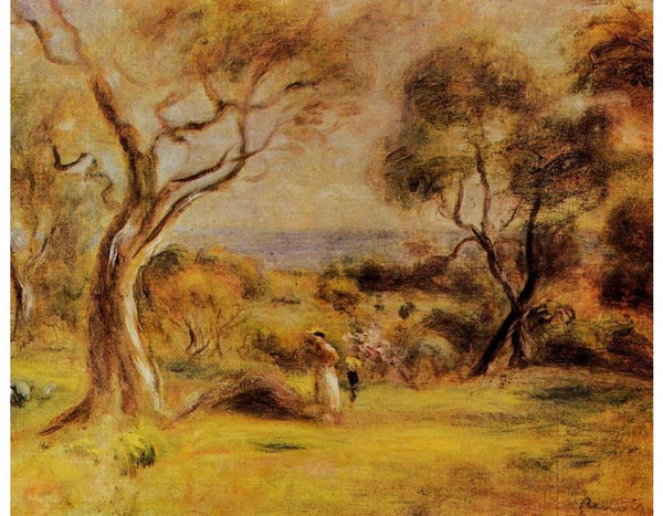 A Walk By The Sea Painting by Pierre Auguste Renoir
