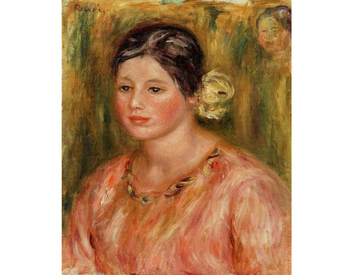 Head Of A Young Girl In Red Painting by Pierre Auguste Renoir