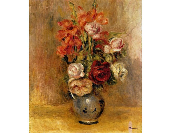 Vase Of Gladiolas And Roses Painting