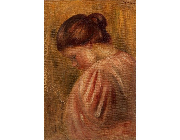 Portrait Of A Girl In Red Painting by Pierre Auguste Renoir