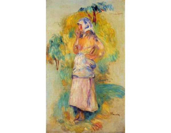 Young Peasant Eating An Apple Painting by Pierre Auguste Renoir