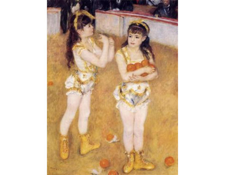 Acrobats At The Cirque Fernando Aka Francisca And Angelina Wartenberg Painting  by Pierre Auguste Renoir