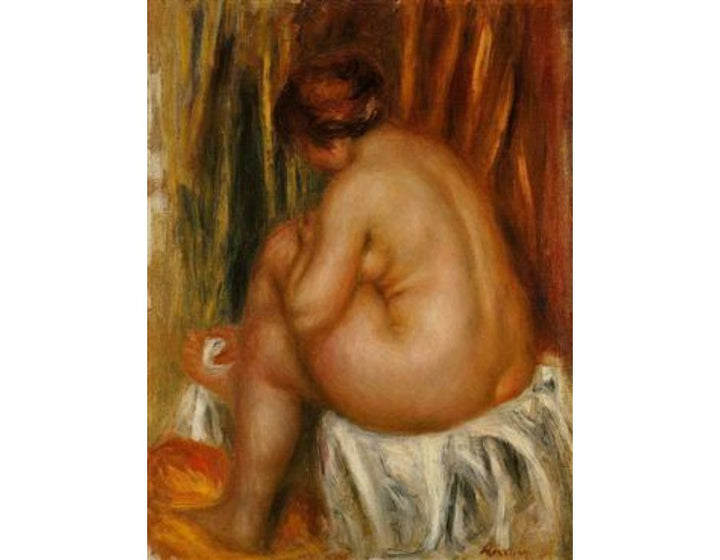 After Bathing (nude Study) Painting by Pierre Auguste Renoir