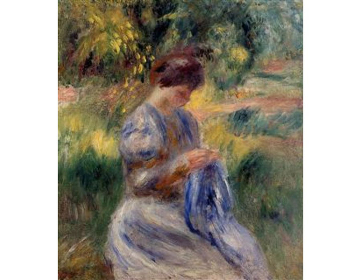 The Embroiderer Aka Woman Embroidering In A Garden 