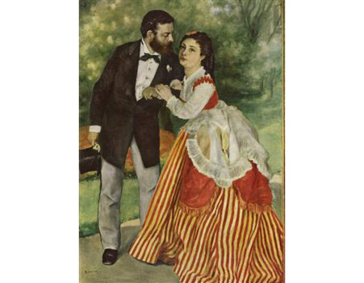Alfred Sisley With His Wife Painting by Pierre Auguste Renoir