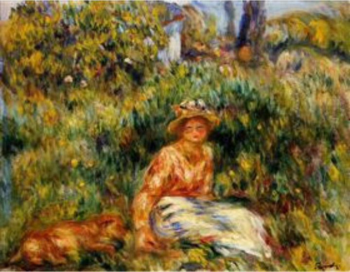 Young Woman In A Garden Painting by Pierre Auguste Renoir