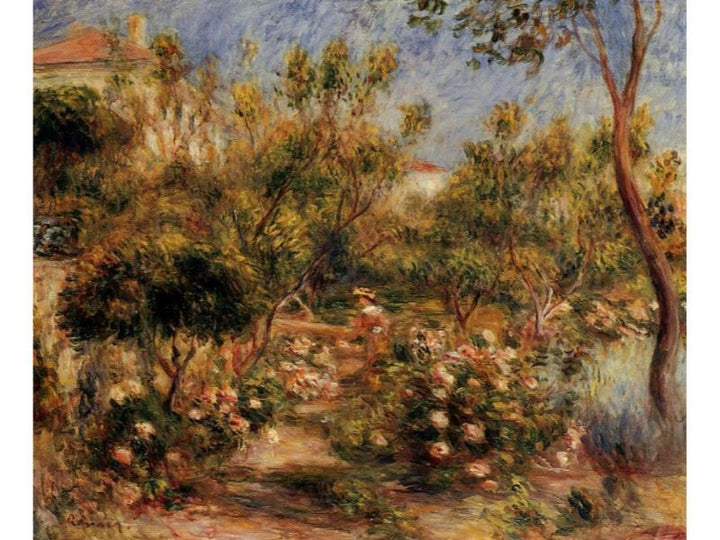 Young Woman In A Garden Cagnes Painting by Pierre Auguste Renoir