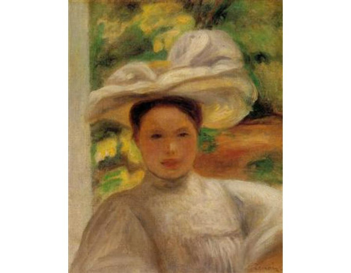 Young Woman In A Hat Painting by Pierre Auguste Renoir