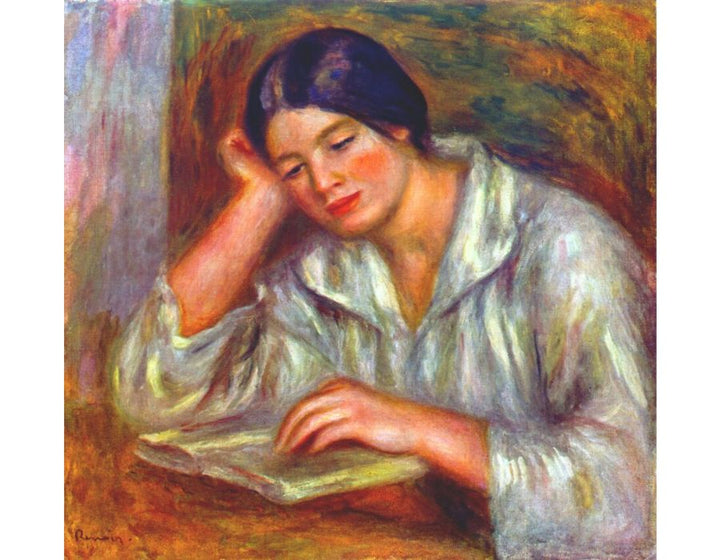 Woman in white Painting by Pierre Auguste Renoir