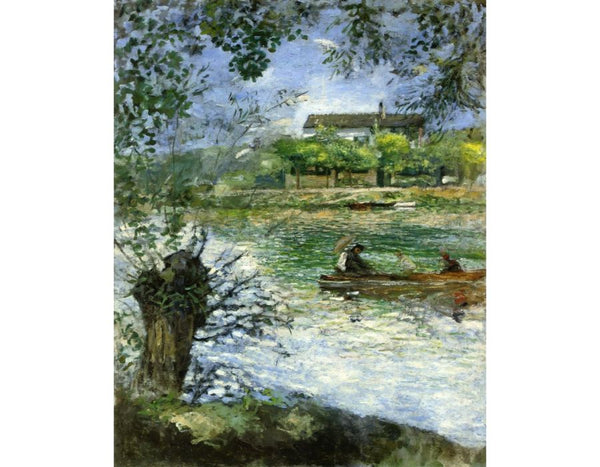 Willows and Figures in a Boat Painting by Pierre Auguste Renoir