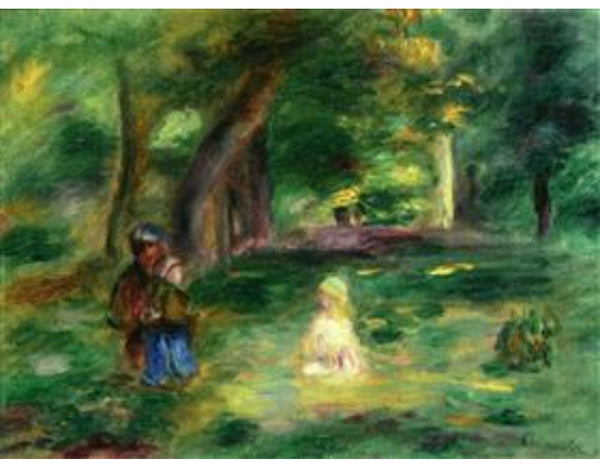 Three Figures in a Landscape Painting