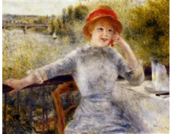 Alphonsine Fournaise On The Isle Of Chatou Painting by Pierre Auguste Renoir
