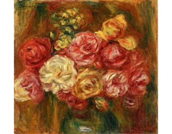 Bouquet of Roses in a Green Vase I